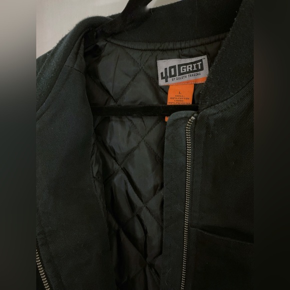 Duluth Trading Company 40 Grit Warm Black Quilted Jeans Work Vest Men’s Large - Picture 4 of 6